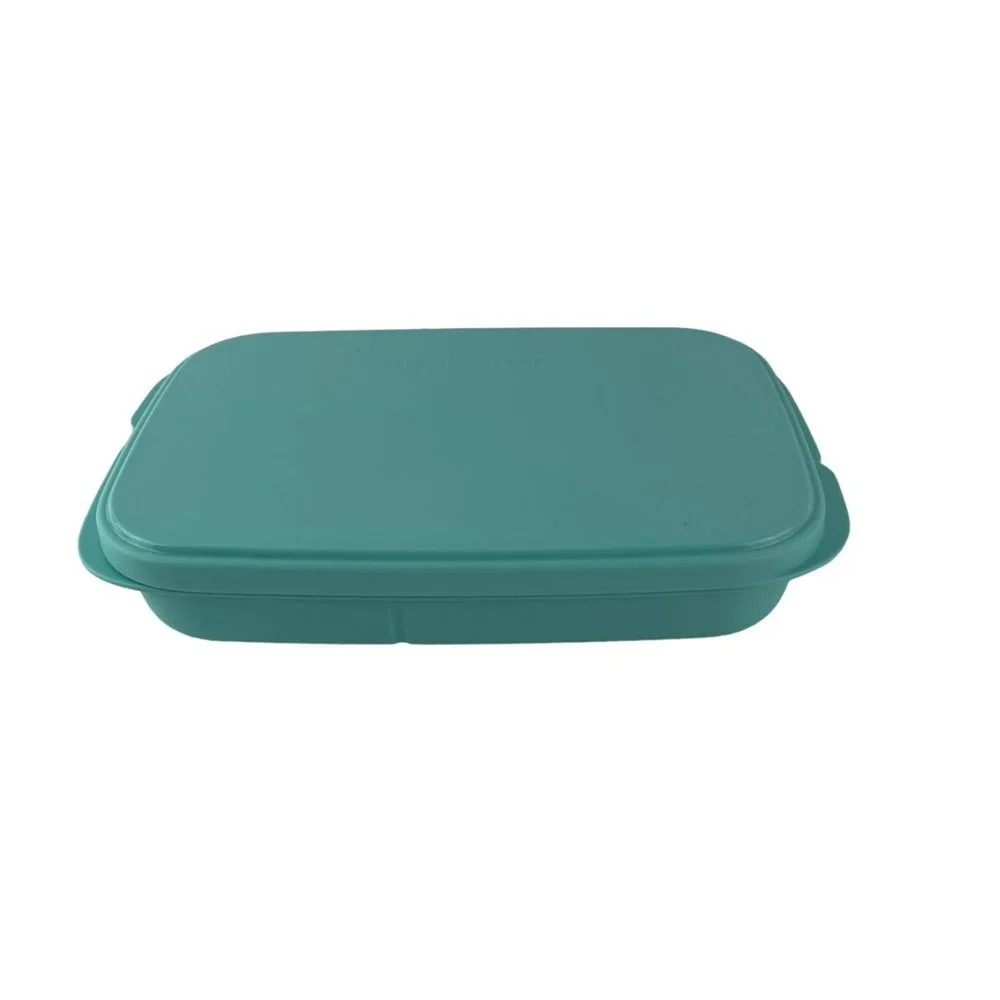Tupperware Lunch It Divided Container Blue 2 Sections‎ w/Lid 590 ml